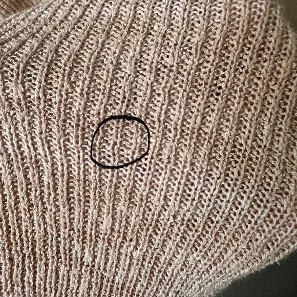 Free People Shipping News Oversized Tunic Sweater Women L Beige Tan Cozy Beachy - Picture 12 of 15